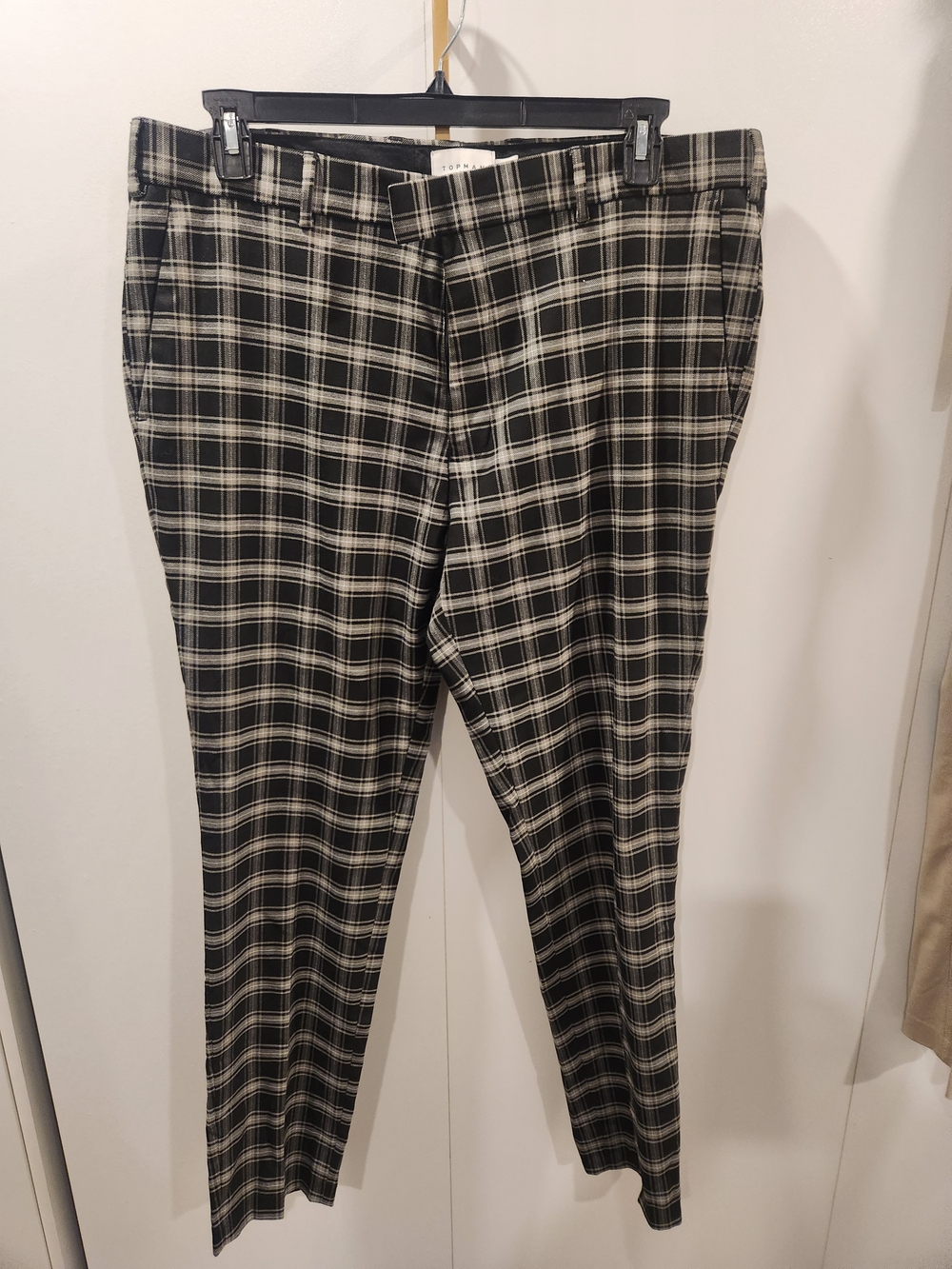 Topman Black and White Plaid Chinos